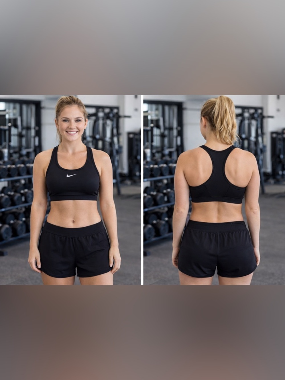 Nike Black Sports Bra Racerback Size Large Pre-Owned Excellent Condition - Picture 2 of 6